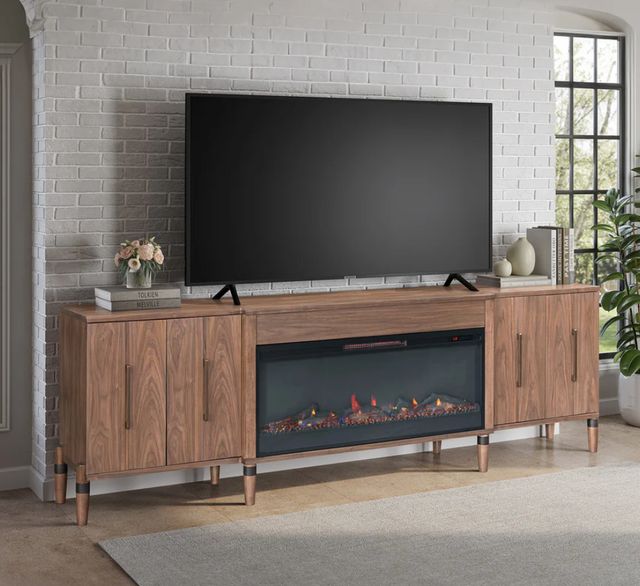 Legends Home Tranquility Walnut 94" Fireplace Console-1