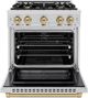ZLINE Select Autograph Edition 30" Stainless Steel Pro Style Dual Fuel Range with Champagne Bronze Accents-1