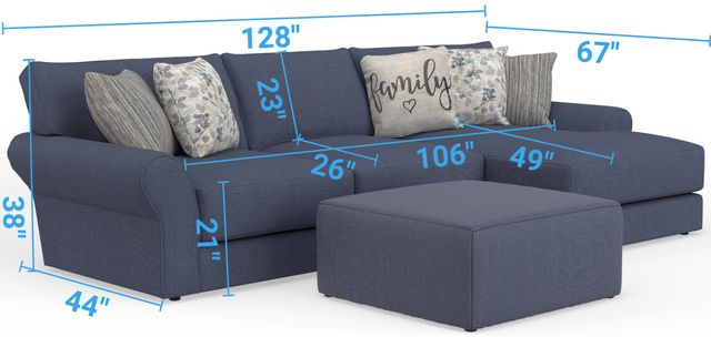 Jackson Furniture Cape May 3-Piece Denim Right Arm Facing Sectional and Chaise-4
