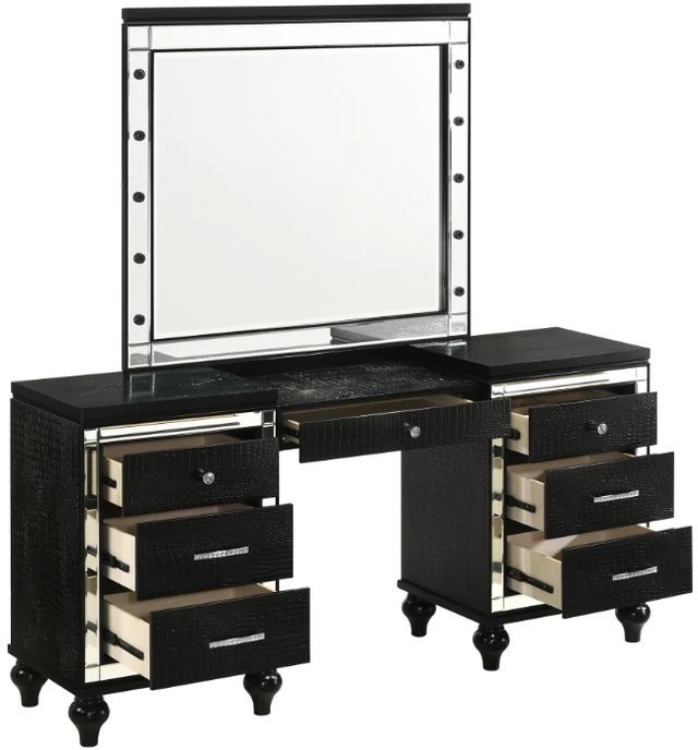 New Classic® Home Furnishings Valentino 2-Piece Black Vanity Set-0