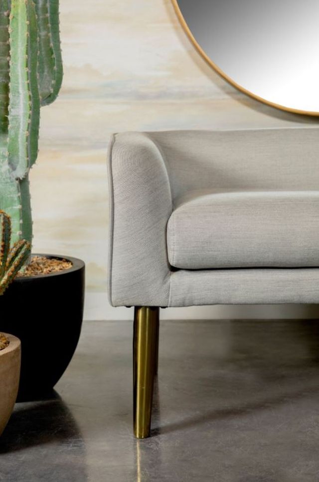 Coaster® Light Grey and Gold Low Back Upholstered Bench-2