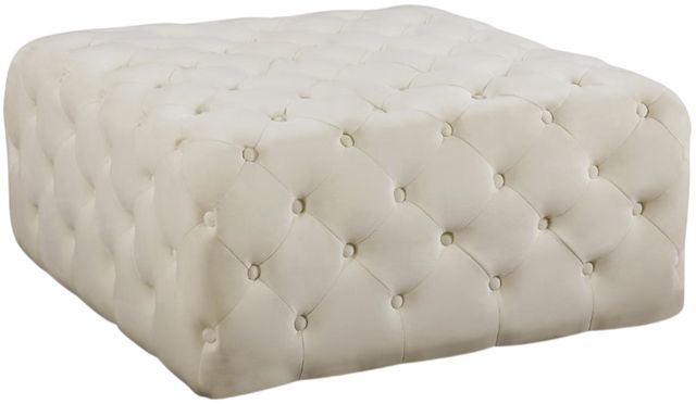 Meridian Furniture Ariel Cream Velvet Ottoman-0