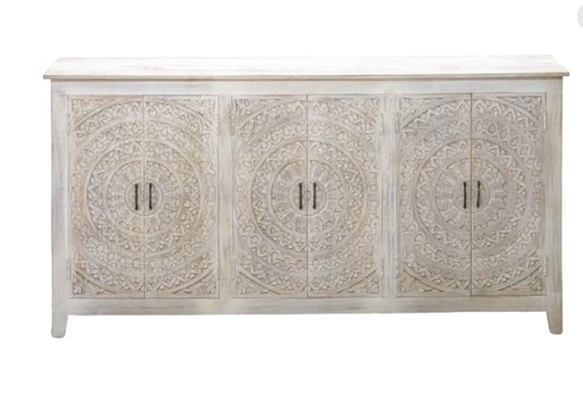 Jaipur Furniture Carved Lace White 6-Door Sideboard-0