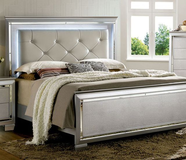 Furniture of America® Bellanova Silver Queen Panel Bed-1
