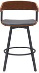 Armen Living Athena Black/Gray/Walnut Swivel Counter Stool-3
