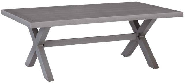 Signature Design by Ashley® Half Moon Beach Gray Wooden Outdoor Cocktail Table-0