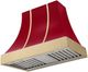 AGA Cascade 36" Piccadilly Red Wall Mounted Range Hood with Brushed Brass Trim-0