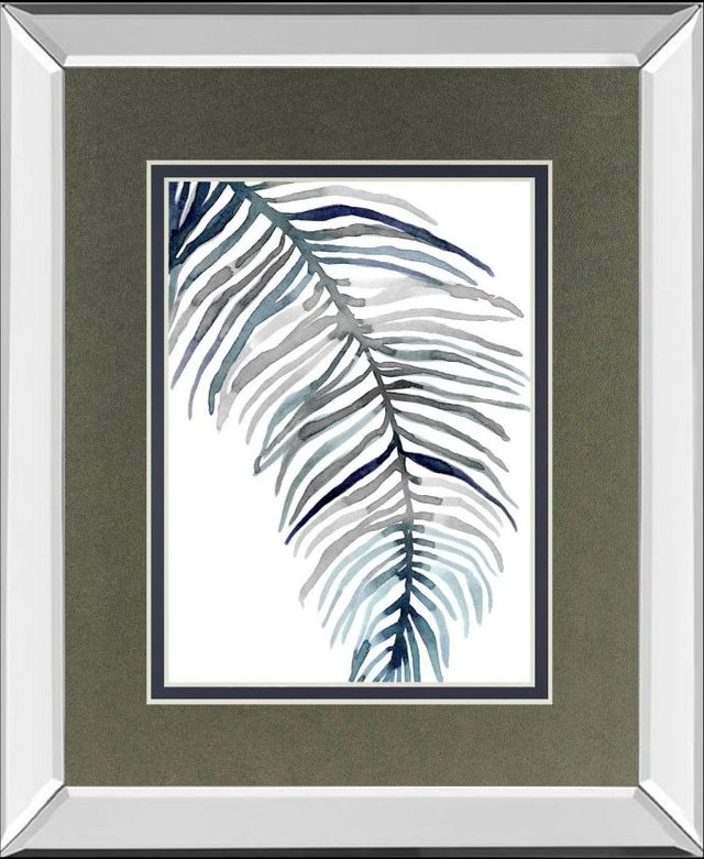 Classy Art Blue Feathered Palm II by Emma Scarvey Mirror Framed Wall Art-0