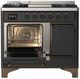 Ilve® Majestic III 40" Graphite Matte Pro Style Dual Fuel Liquid Propane Range with Solid Door and Burnished Trim-2