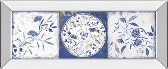 Classy Art Indgio Ceramics I by Isabelle Z Mirror Framed Wall Art-1