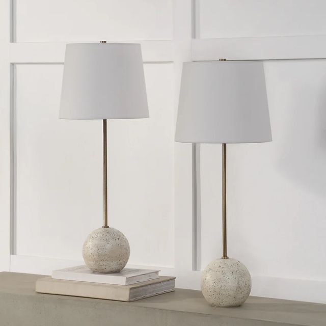 Renwil® Everren Davide 2-Piece Cream Table Lamp-1