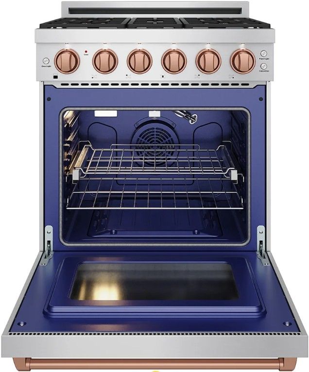 Thor Kitchen Gordon Ramsay Collection 30" Stainless Steel Pro Style Gas Range with Precision Knob Control and Rose Gold Trim-1