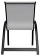 Telescope Casual Aruba Abalone/Black Aluminum/Fabric Outdoor Sling Stacking Arm Chair-3