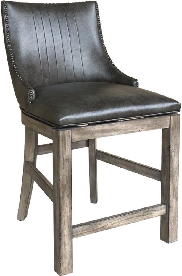 Parker House® Lodge 2-Piece Brown/Siltstone Swivel Counter Stool-0