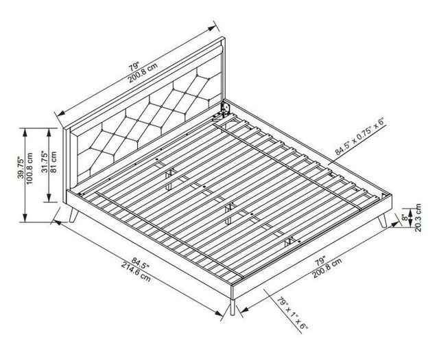 Linon Kit Brown/Oatmeal King Panel Bed -2