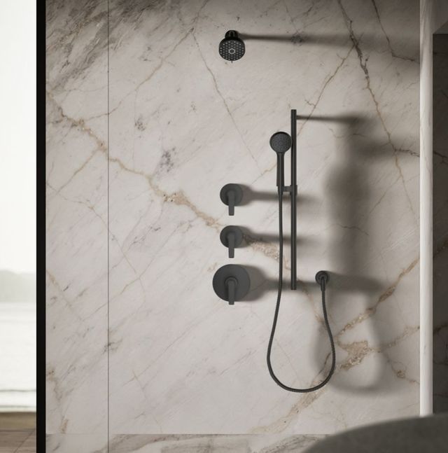 KOHLER® Awaken® G110 Matte Black 1.75 GPM 3-Function Showerhead-2