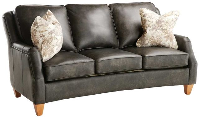 Marshfield Furniture Russell Gray Leather Sofa-0