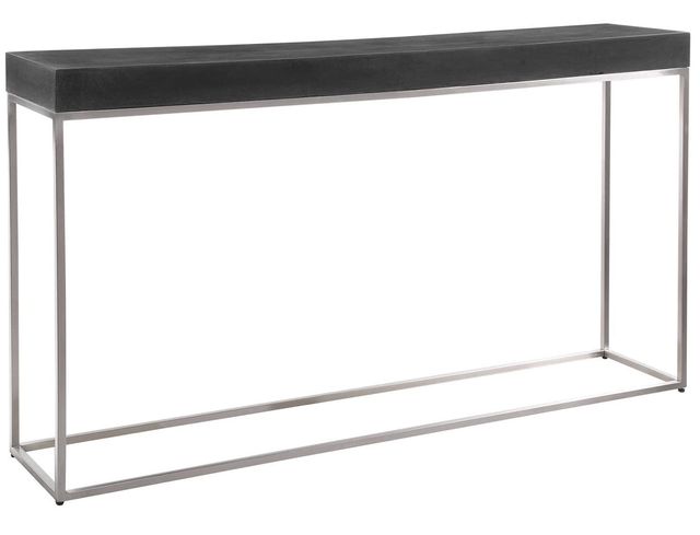 Uttermost® Jase Black Console Table with Brushed Nickel Base-0