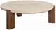ACME Furniture Leonardo Beige Coffee Table with Dark Oak Base-0