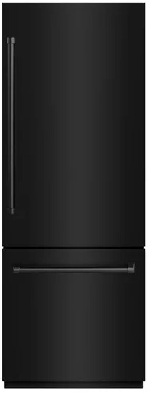 ZLINE 30" 16.1 Cu. Ft. Black Stainless Steel Built-In Bottom Freezer Refrigerator with Graphite Gray Interior-0