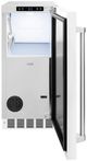 ZLINE Touchstone 15" 75 lbs. White Matte Door Clear Cube Ice Maker with Drain Pump-2