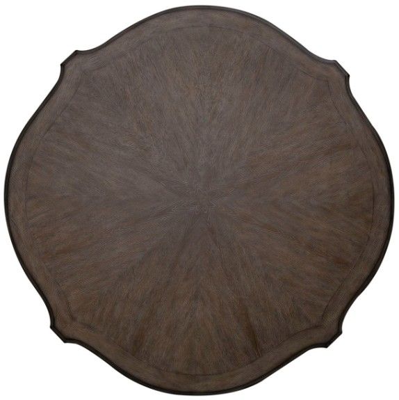 Liberty Furniture Magnolia Manor Weathered Bark Cloverleaf Dining Table with Antique White Base-3