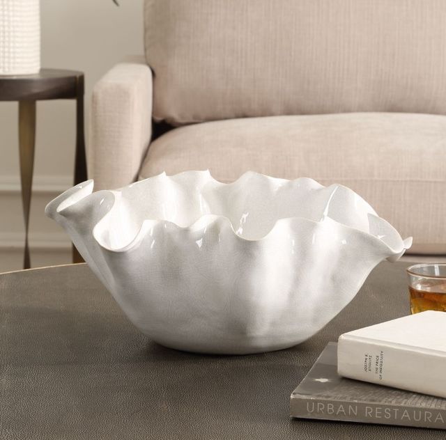 Uttermost® Ruffle Bloom White Bowl-1