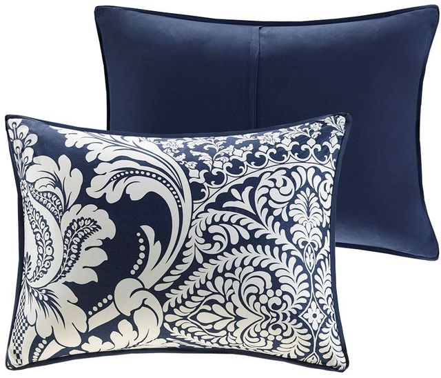 Olliix by Madison Park Vienna 6 Piece Indigo King/California King Printed Duvet Cover Set-2
