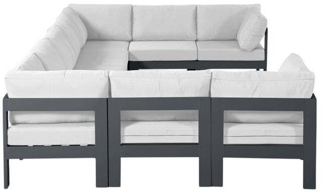 Meridian Furniture Nizuc 9-Piece Dark Gray/White Aluminum/Fabric Outdoor Patio Modular Sectional-1
