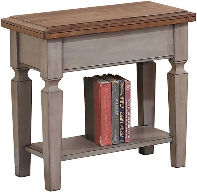 Winners Only® Barnwell Brown Top Chairside Table with Gray Base-0