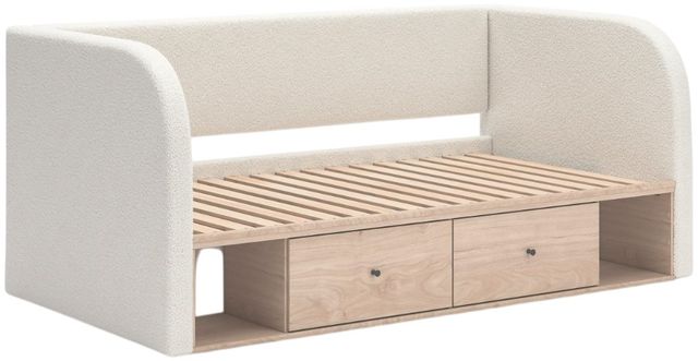 Signature Design by Ashley® Shapella Tan/White Youth Full Upholstered Storage Day Bed-0