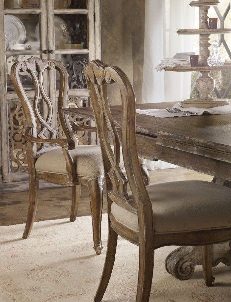 Hooker® Furniture Chatelet Caramel Froth/Flax Natural Dining Arm Chair-1