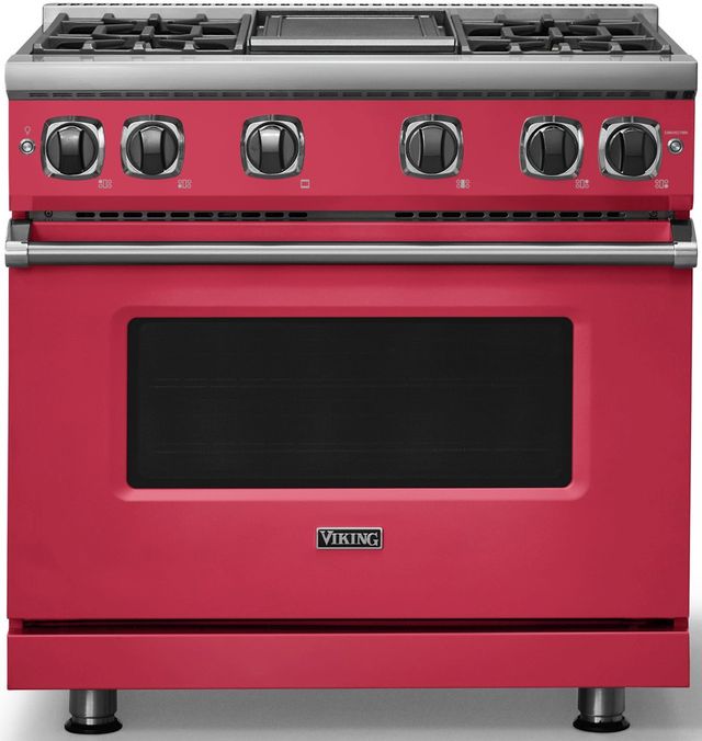 Viking® 7 Series 36" Valentine Pro Style Liquid Propane Gas Range with Griddle-0
