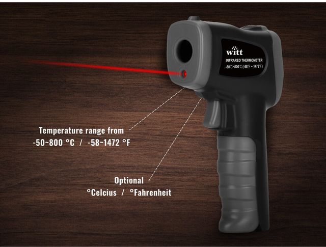 Witt Black Pizza Infrared Thermometer-1