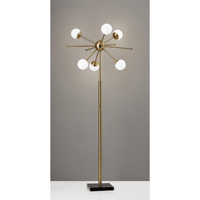 Adesso® Doppler Antique Brass LED Floor Lamp-1