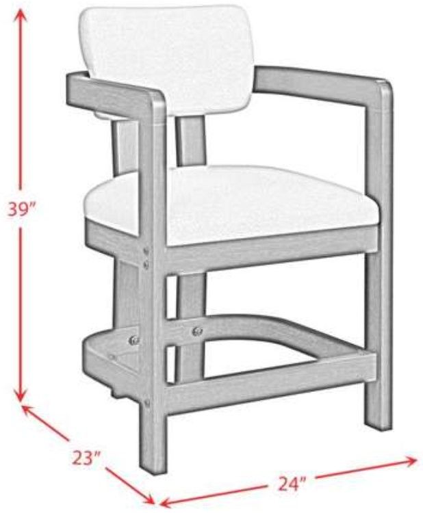 Elements International Portland Black/White Counter Stool-2
