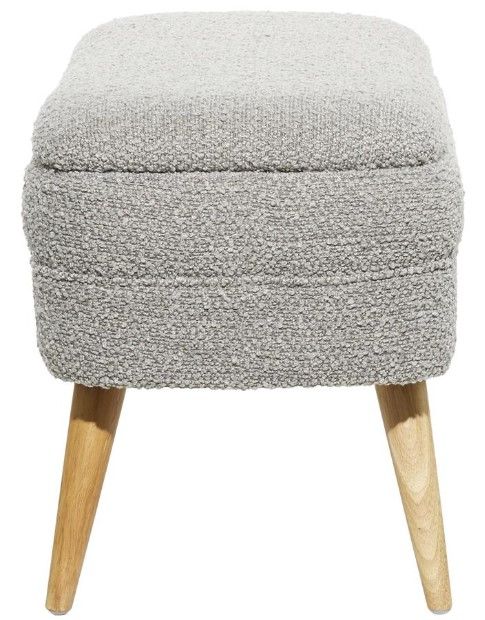 Deco Marche Gray Upholstered Storage Bench-2