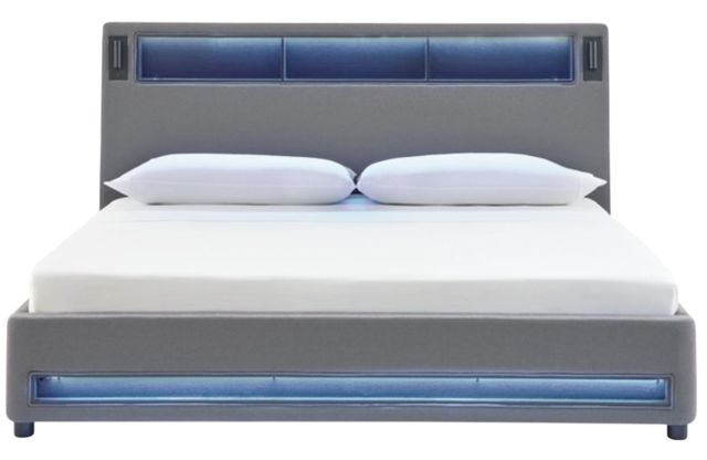 Signature Design by Ashley® Cayberry Gray Queen Upholstered Panel Bed-2
