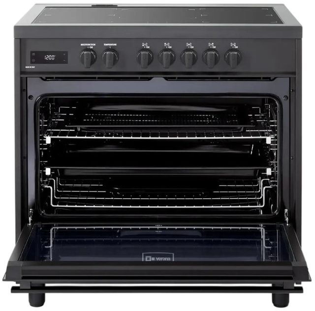 Verona® Ultima Midnight 36" Matte Black Pro Style Induction Range-1