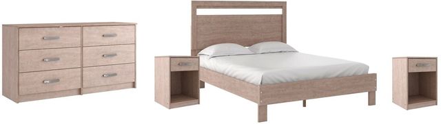 Signature Design by Ashley® Flannia 4-Piece Gray Queen Panel Platform Bed Set-0