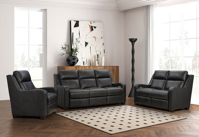 BarcaLounger® Ayden Elway Dark Gray Leather Power Reclining Loveseat-2