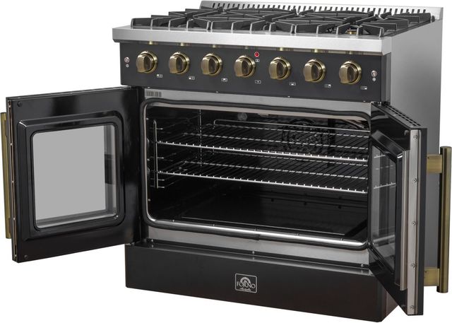 FORNO® Galiano Series Alta Qualita 36" Black Pro Style Gas Range-4
