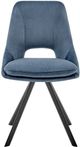 Armen Living Lexi 2-Piece Blue/Matte Black Dining Side Chair Set-4