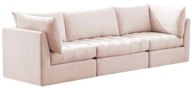 Meridian Furniture Jacob Pink 103" Modular Velvet Sofa-0