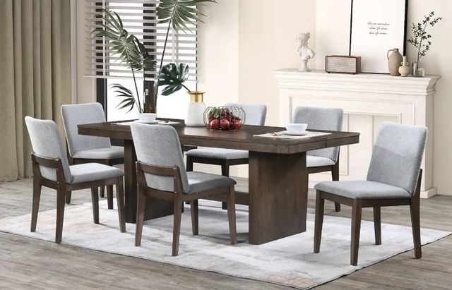 New Classic® Home Furnishings Kody 5-Piece Stone Gray/Walnut Rectangular Dining Table Set-1
