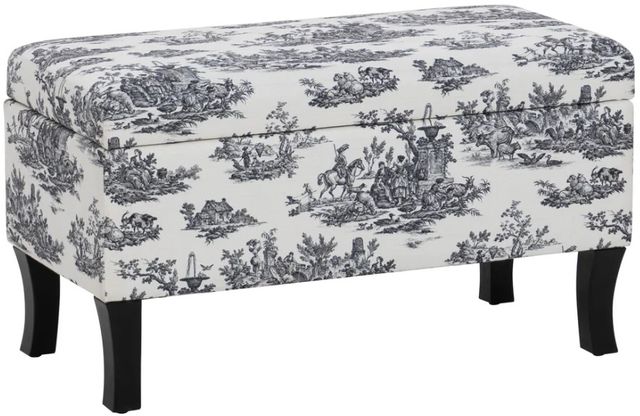 Linon Stephanie Black/White Storage Bench-0