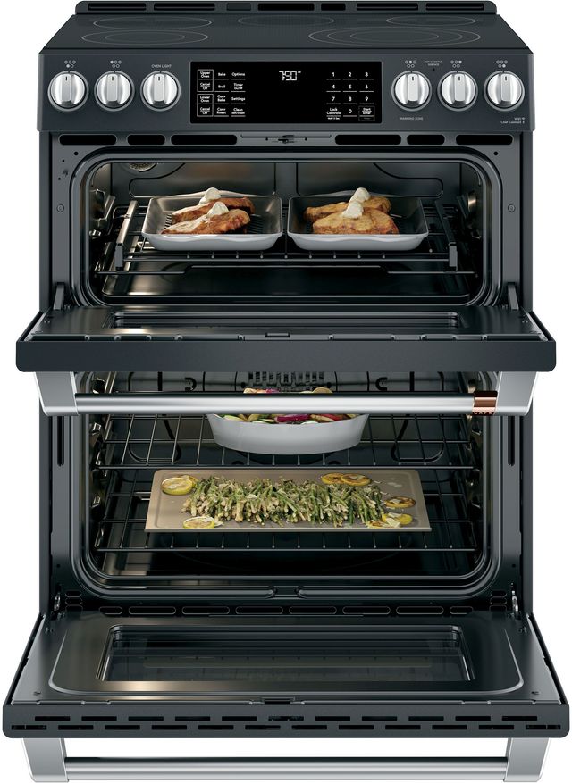 Café™ 30" Matte Black Slide In Double Oven Electric Range-2