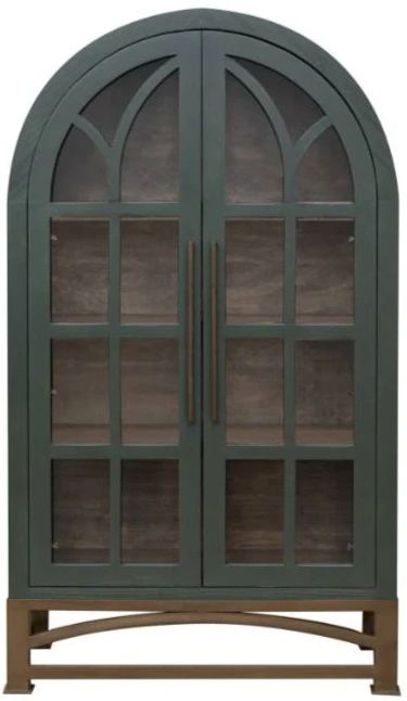 International Furniture Direct Obsidian Green Teal Cabinet-3