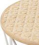A & B Home 2-Piece Round Wooden Tabletop With Decorative Metal Side Tables-3