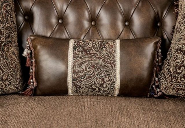 Furniture of America® Ensenada Brown/Dark Cherry Sofa-3